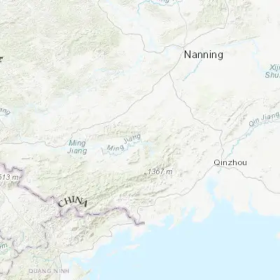 Map showing location of Shangsi (22.156270, 107.979530)