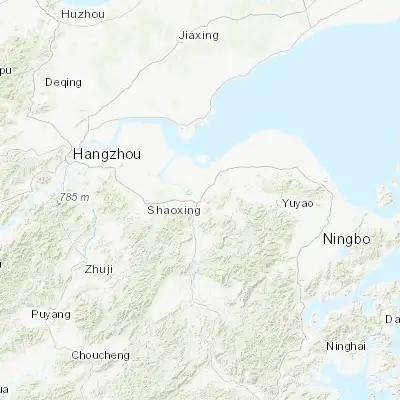 Map showing location of Shangyu (30.015560, 120.871110)