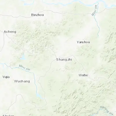 Map showing location of Shangzhi (45.205620, 128.002420)