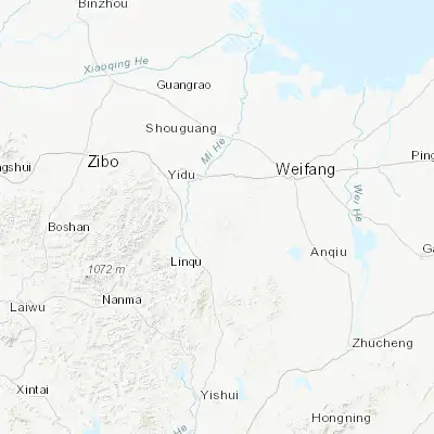 Map showing location of Shanwang (36.545400, 118.711000)