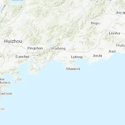 Map showing location of Shanwei (22.781990, 115.347500)