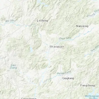 Map showing location of Shaoguan (24.800000, 113.583330)