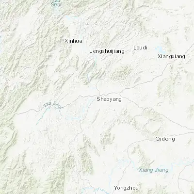 Map showing location of Shaoyang (27.238180, 111.462140)