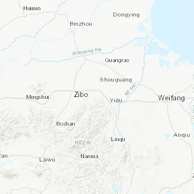 Map showing location of Shaozhuang (36.747010, 118.316550)