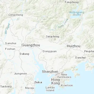 Map showing location of Shilong (23.114440, 113.847220)