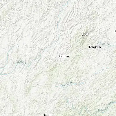 Map showing location of Shiqian (27.522500, 108.228060)