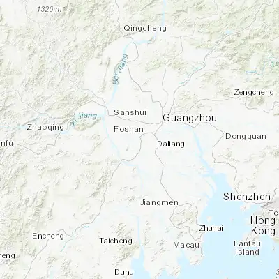 Map showing location of Shiwan (23.001070, 113.077000)