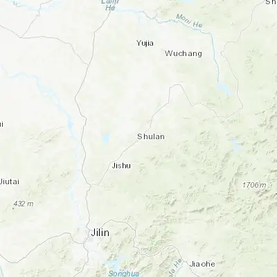 Map showing location of Shulan (44.416670, 126.950000)