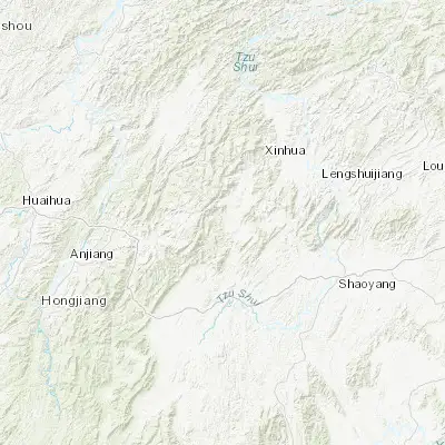 Map showing location of Simenqian (27.487220, 110.886110)