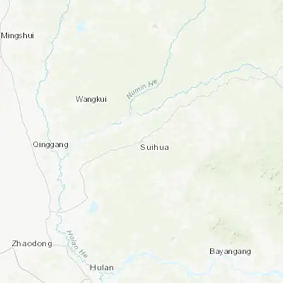 Map showing location of Suihua (46.639540, 126.995080)