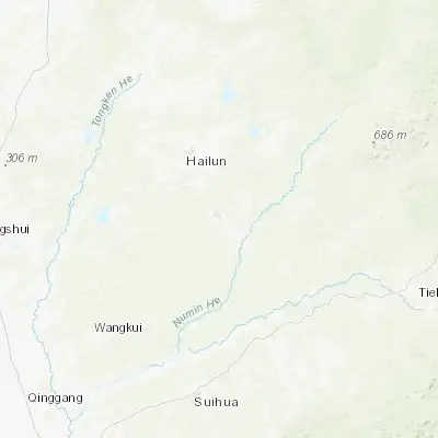 Map showing location of Suiling (47.234890, 127.107690)