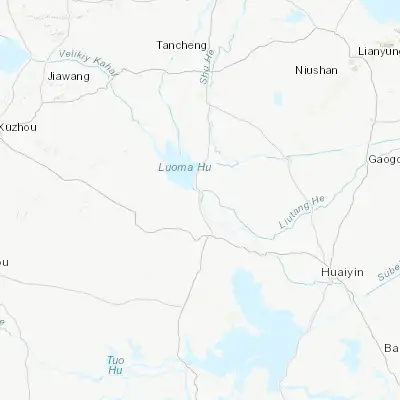 Map showing location of Suqian (33.949170, 118.295830)