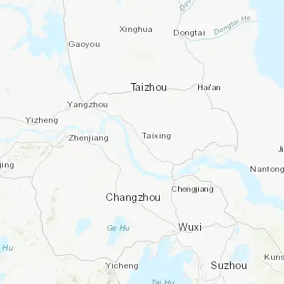 Map showing location of Taixing (32.166670, 120.013610)