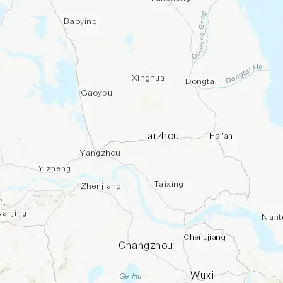 Map showing location of Taizhou (32.490690, 119.908120)