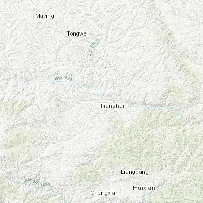 Map showing location of Tianshui (34.579520, 105.742380)