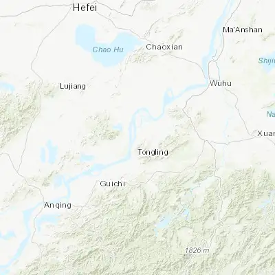 Map showing location of Tongling (30.950000, 117.783330)