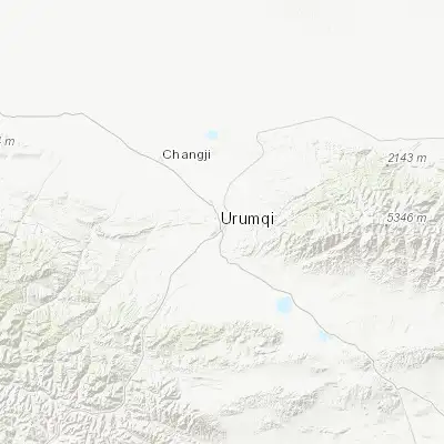 Map showing location of Ürümqi (43.800960, 87.600460)
