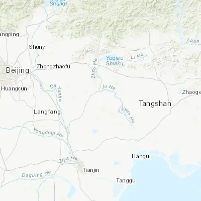 Map showing location of Wangbuzhuang (39.677500, 117.428610)