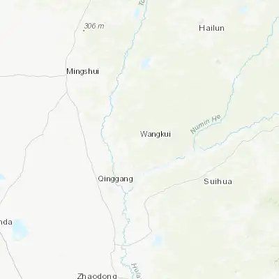 Map showing location of Wangkui (46.832830, 126.477680)