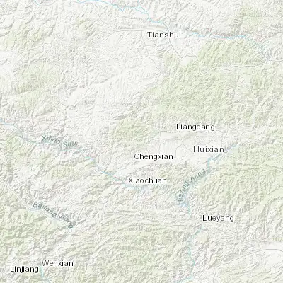 Map showing location of Wangmo (33.850740, 105.676410)