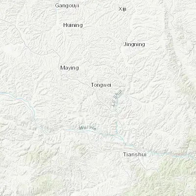 Map showing location of Wangpu (35.057120, 105.435850)
