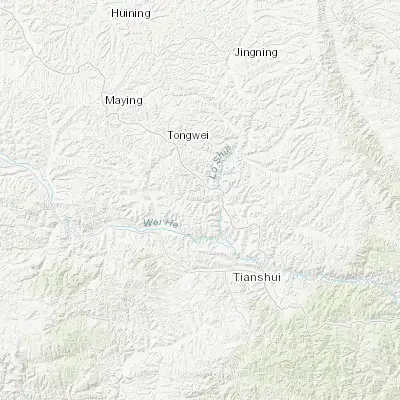 Map showing location of Wangyao (34.885000, 105.541670)