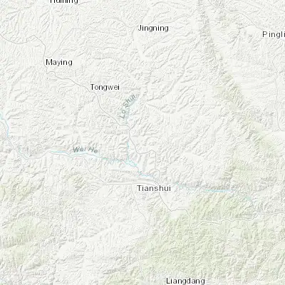 Map showing location of Wangyin (34.833890, 105.761670)