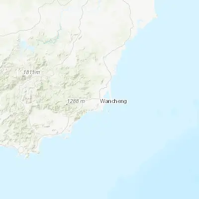 Map showing location of Wanning (18.799310, 110.384100)