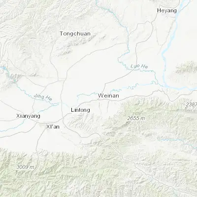 Map showing location of Weinan (34.503550, 109.508910)