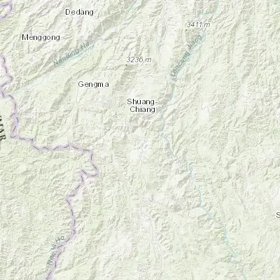 Map showing location of Wendong (23.166670, 99.900000)