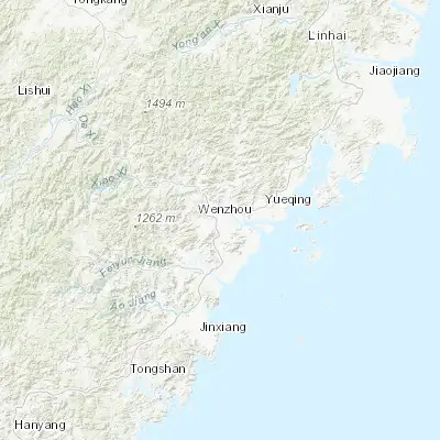 Map showing location of Wenzhou (27.999420, 120.666820)