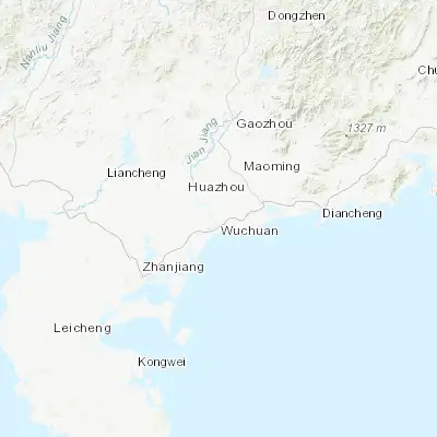 Map showing location of Wuchuan (21.457130, 110.765910)