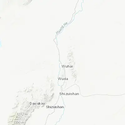Map showing location of Wuhai (39.684420, 106.815830)