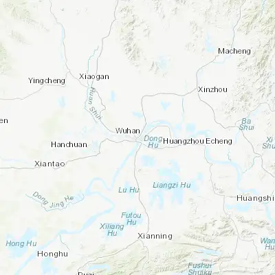 Map showing location of Wuhan (30.583330, 114.266670)