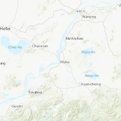Map showing location of Wuhu (31.337280, 118.373510)