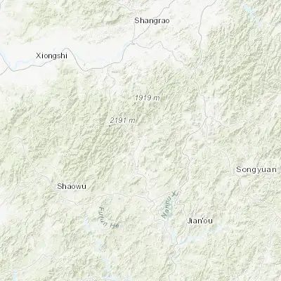 Map showing location of Wuyishan (27.759950, 118.030660)