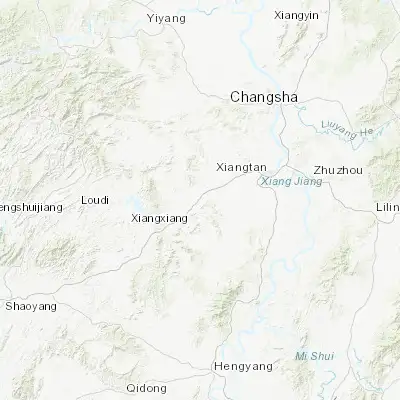 Map showing location of Xiangxiang (27.733330, 112.533330)