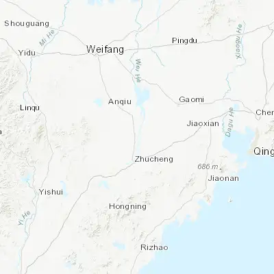 Map showing location of Xiangzhou (36.164440, 119.418890)