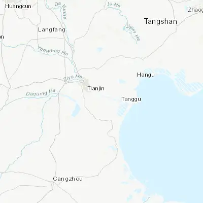 Map showing location of Xianshuigu (38.985000, 117.382780)