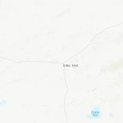 Map showing location of Xilin Hot (43.966670, 116.033330)