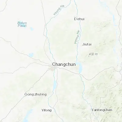 Map showing location of Xinglongshan (43.956110, 125.466110)