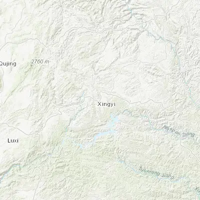 Map showing location of Xingyi (25.096170, 104.906390)