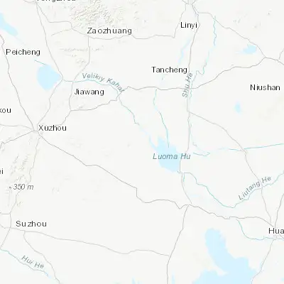 Map showing location of Xinhe (34.186130, 117.987750)
