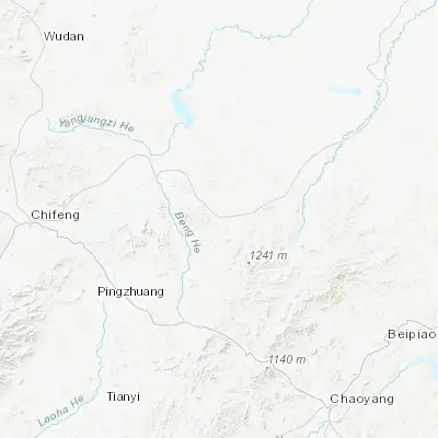 Map showing location of Xinhui (42.283890, 119.898330)