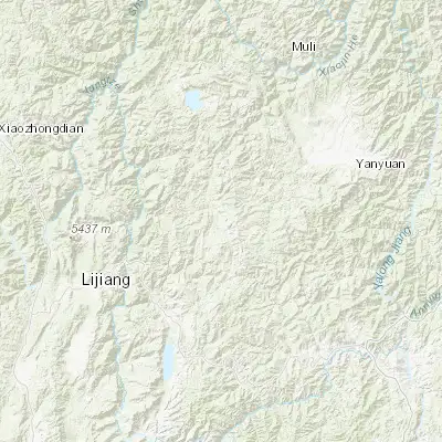 Map showing location of Xinyingpan (27.167570, 100.920050)