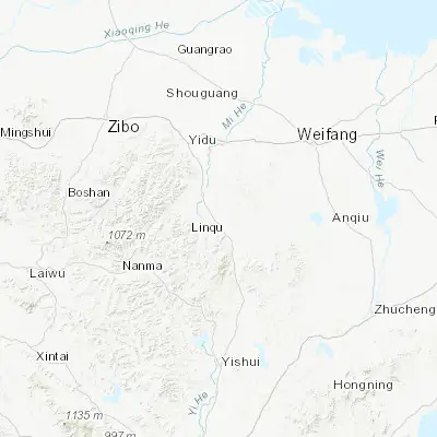 Map showing location of Xinzhai (36.400000, 118.616670)