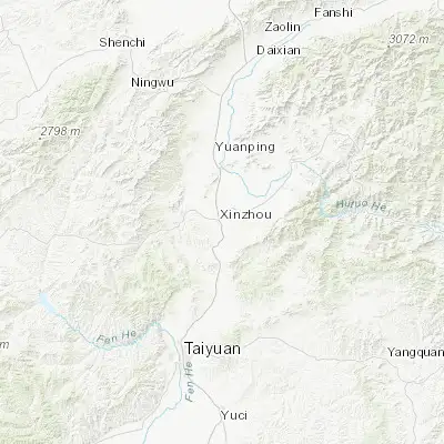 Map showing location of Xinzhou (38.409170, 112.733330)