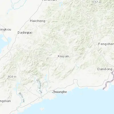 Map showing location of Xiuyan (40.292780, 123.274440)