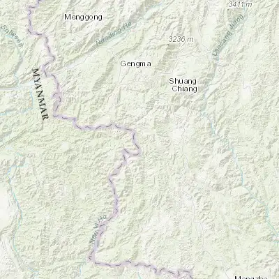 Map showing location of Xuelin (23.022680, 99.558000)