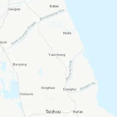 Map showing location of Yancheng (33.357500, 120.157300)